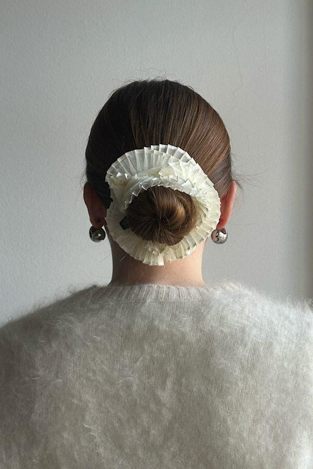 Pleat scrunchie - Ivory