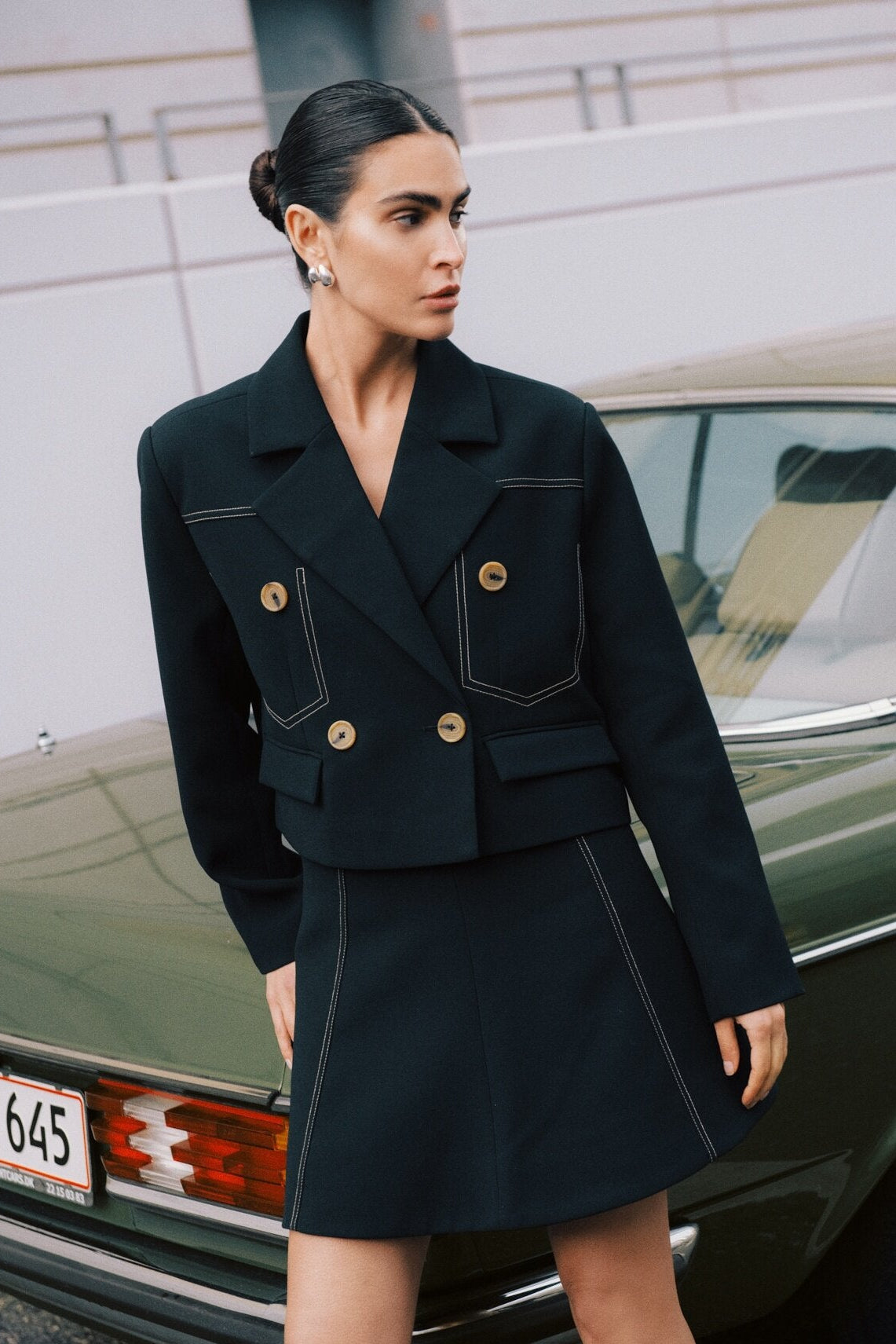 Aletha Cropped blazer - sort
