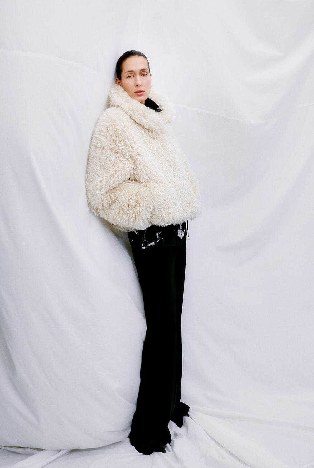 Fique Flared bukser - sort