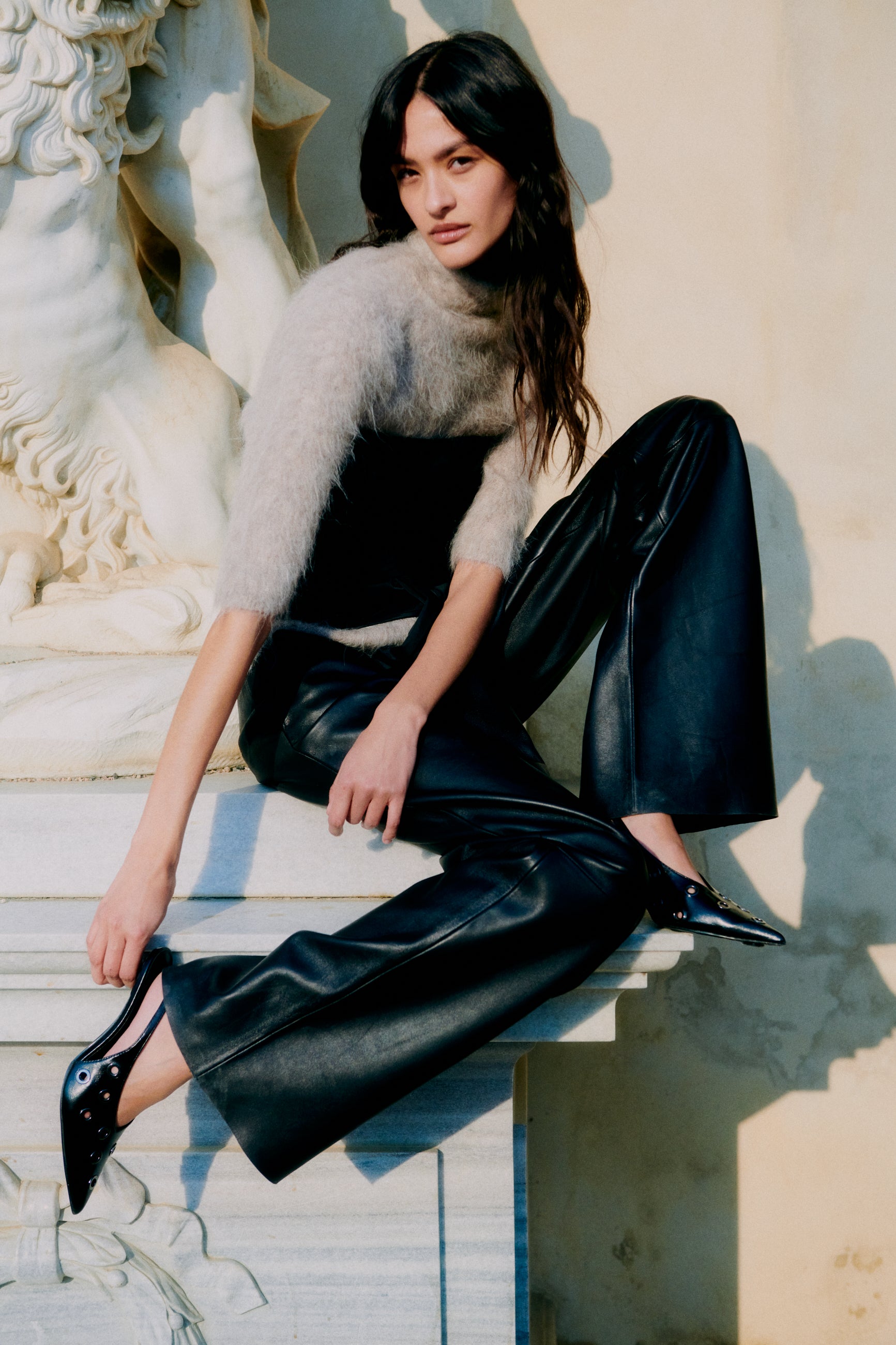 Aluna Bonded læderbukser - sort