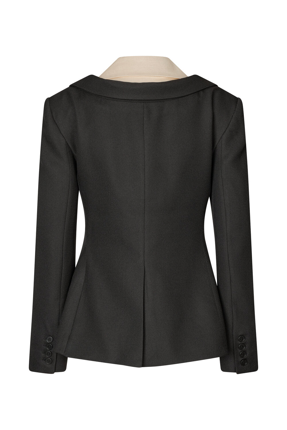 Double Collar figursyet Blazer - Black/Buttermilk