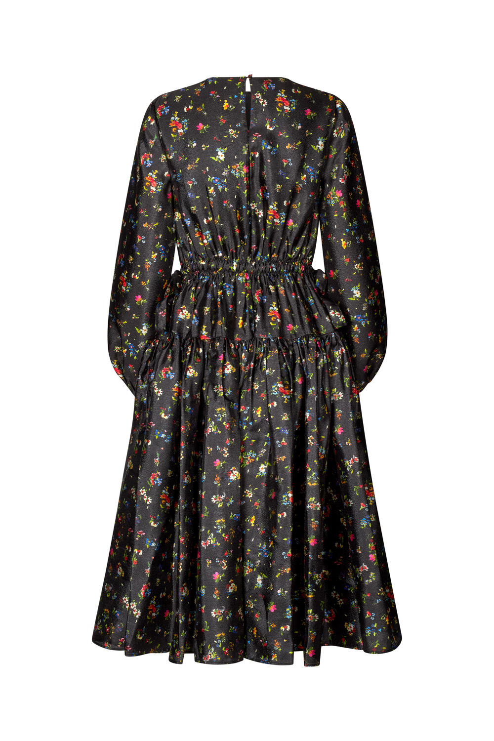Waist Tie Ruffle midi kjole - Magnolia Garden