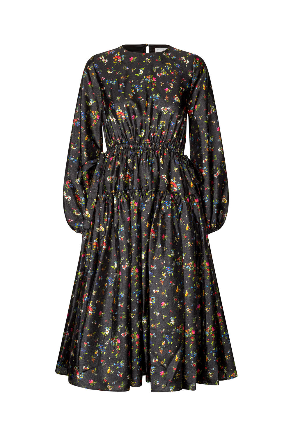 Waist Tie Ruffle midi kjole - Magnolia Garden