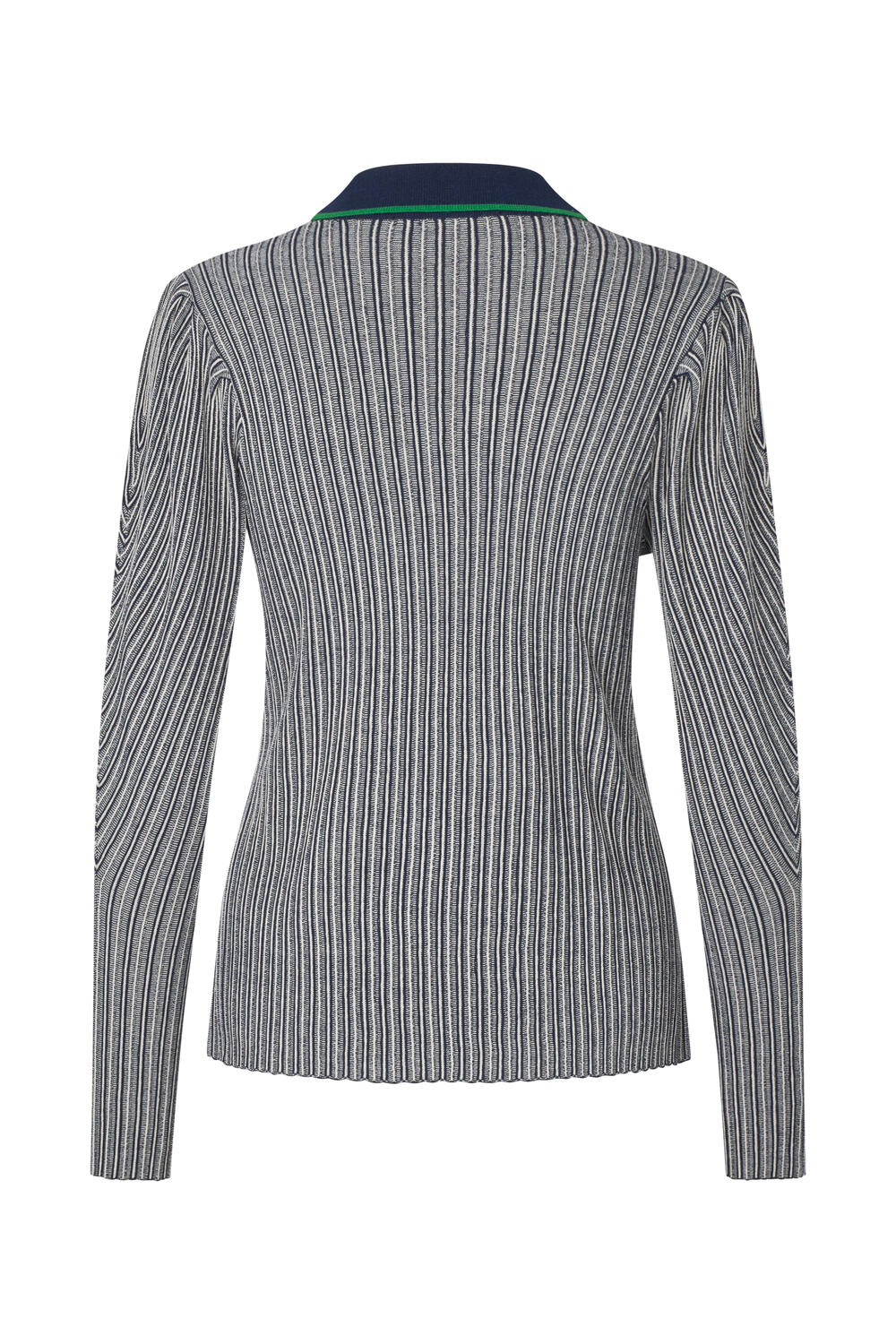 Langærmet strikket polotrøje - Soft Striped Rib