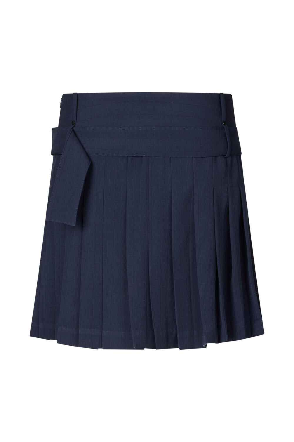 Belted Pleated nederdel - mørkeblå