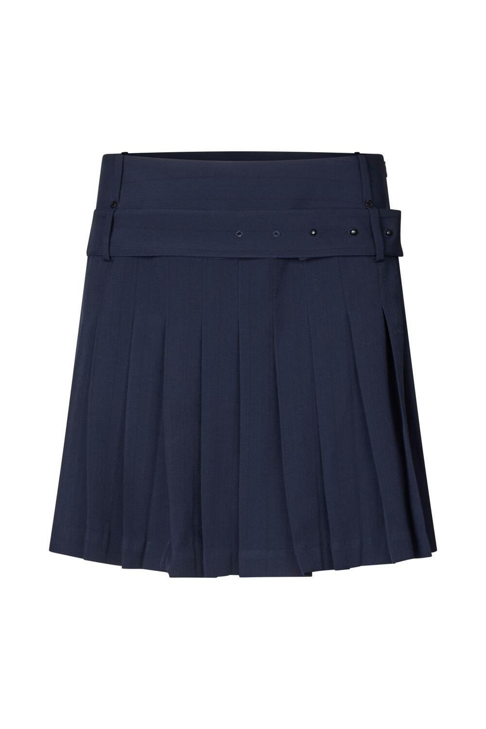 Belted Pleated nederdel - mørkeblå