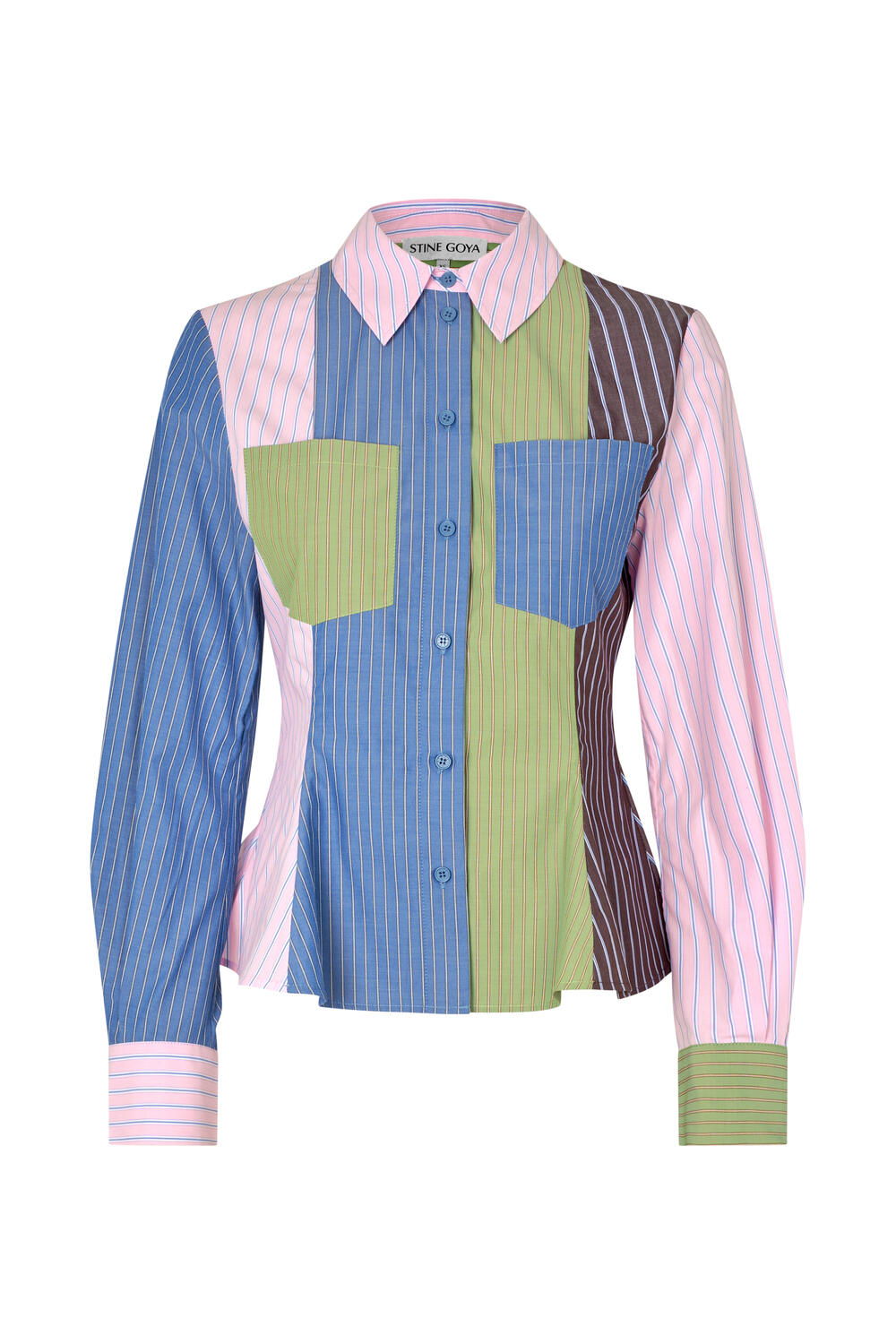 Pocket Peplum skjorte - Multistripes Mix