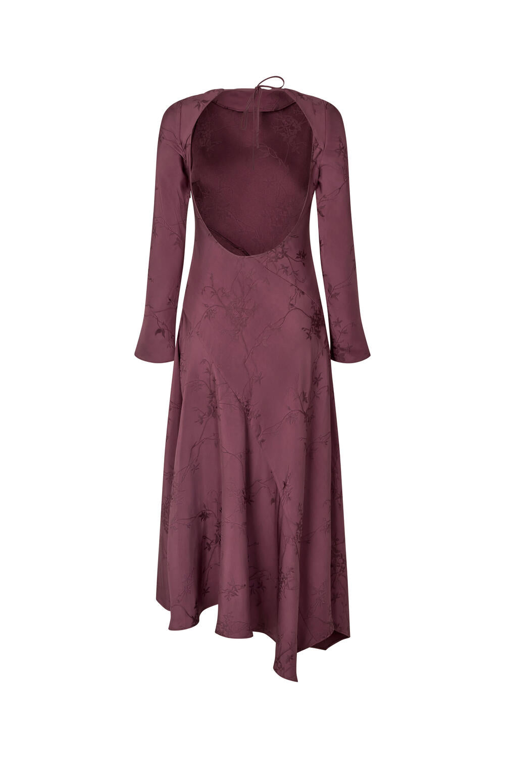 2548 Fluid Jacquard, Long Sleeve Scoop Back Dress