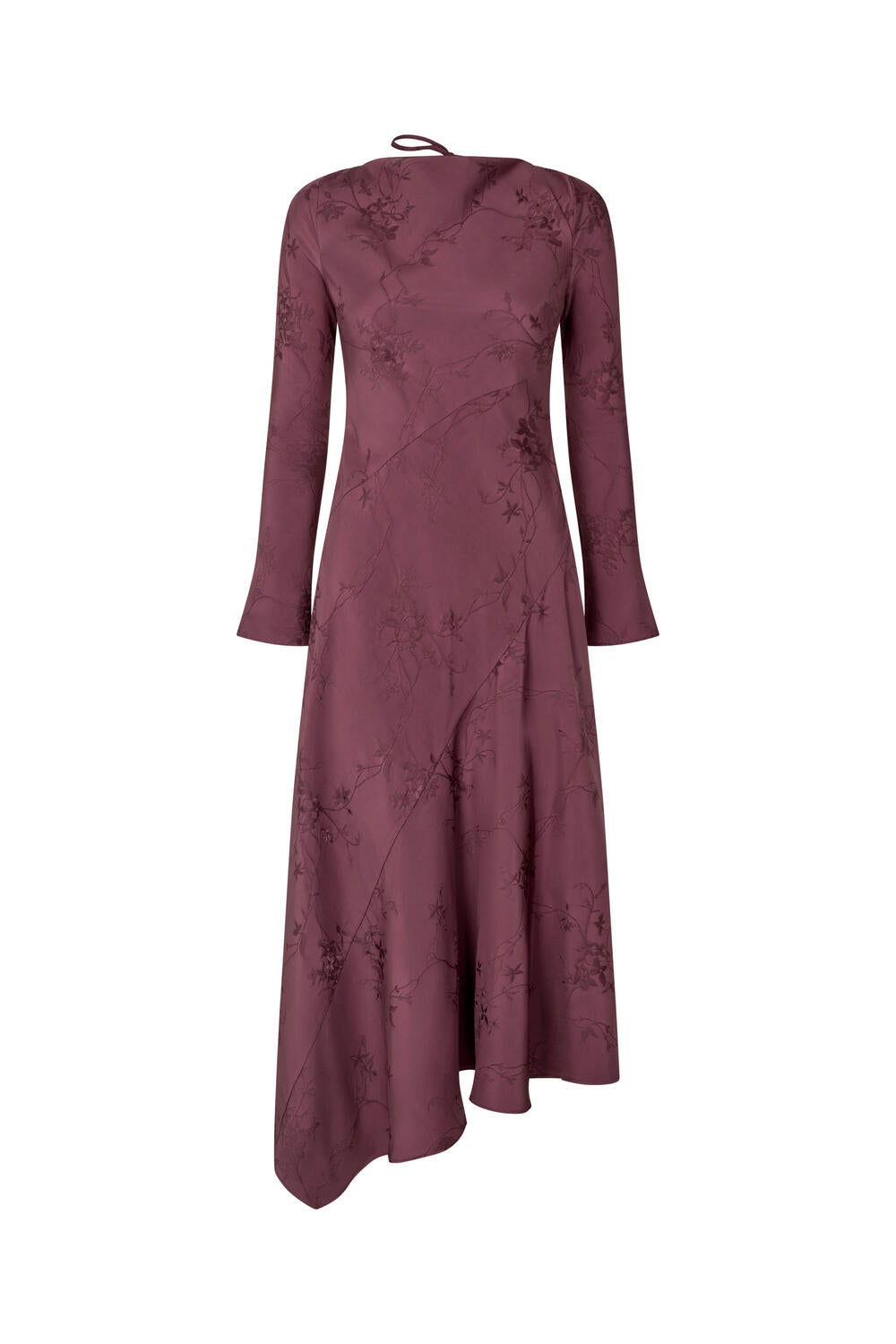 2548 Fluid Jacquard, Long Sleeve Scoop Back Dress