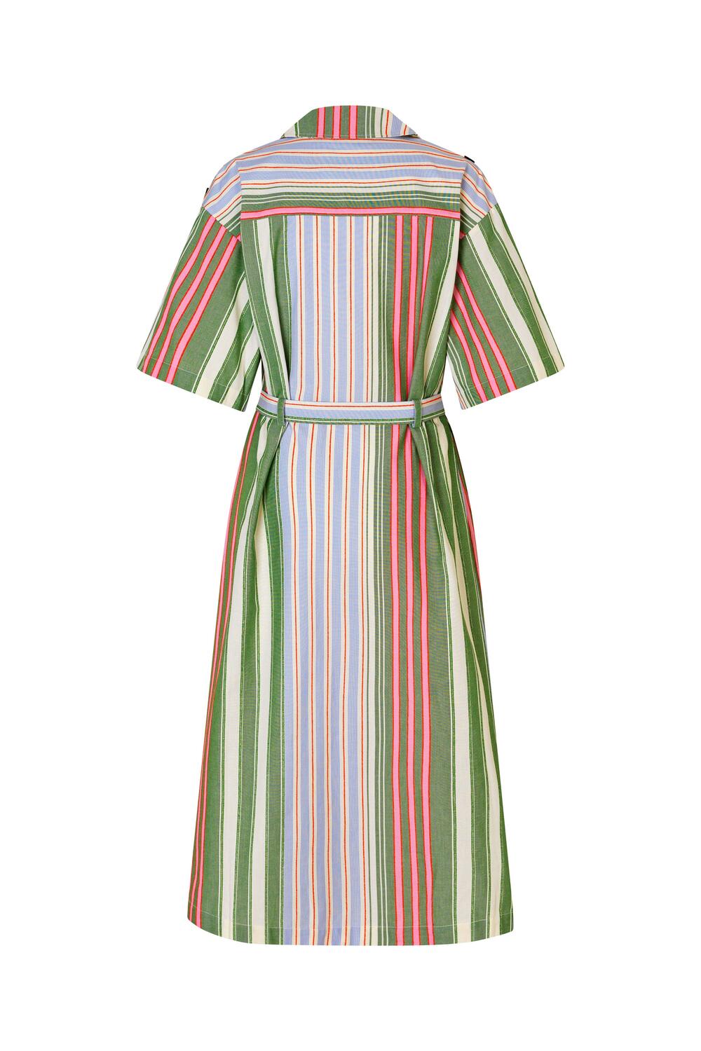 Workwear midi kjole - Forest Stripe