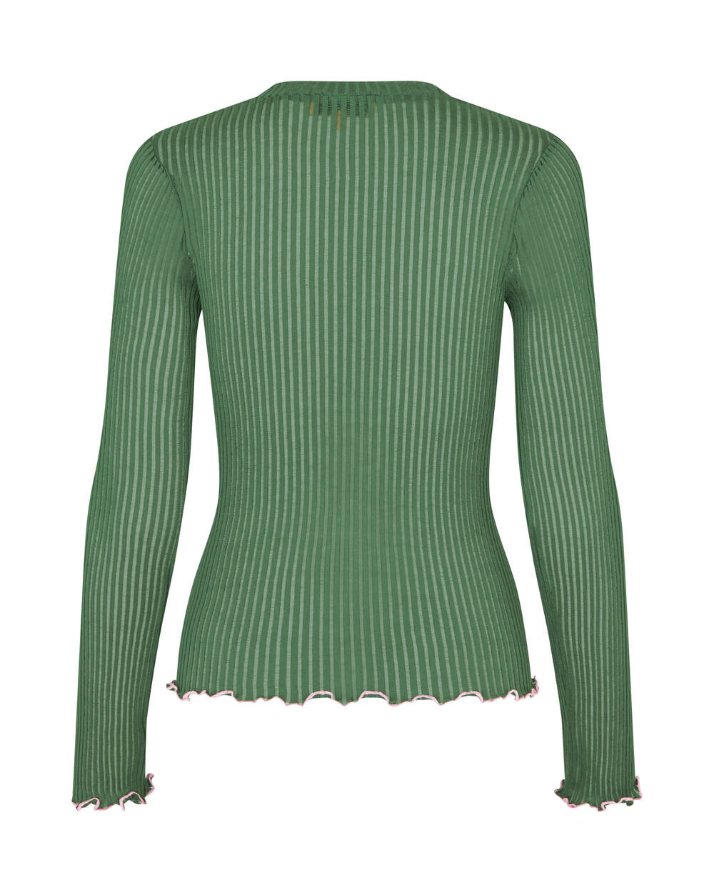 Crew Neck langærmet t-shirt - mørkegrøn