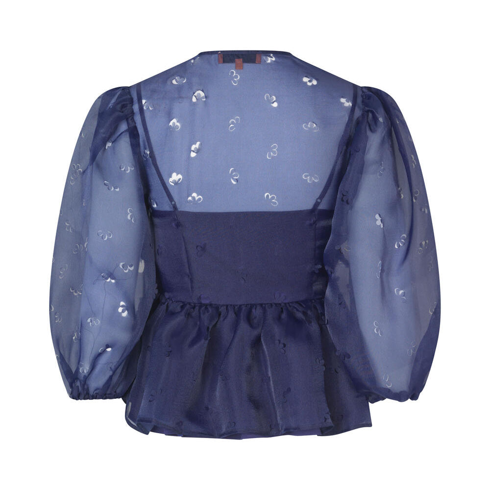 Long Bow bluse - Ditzy Floral