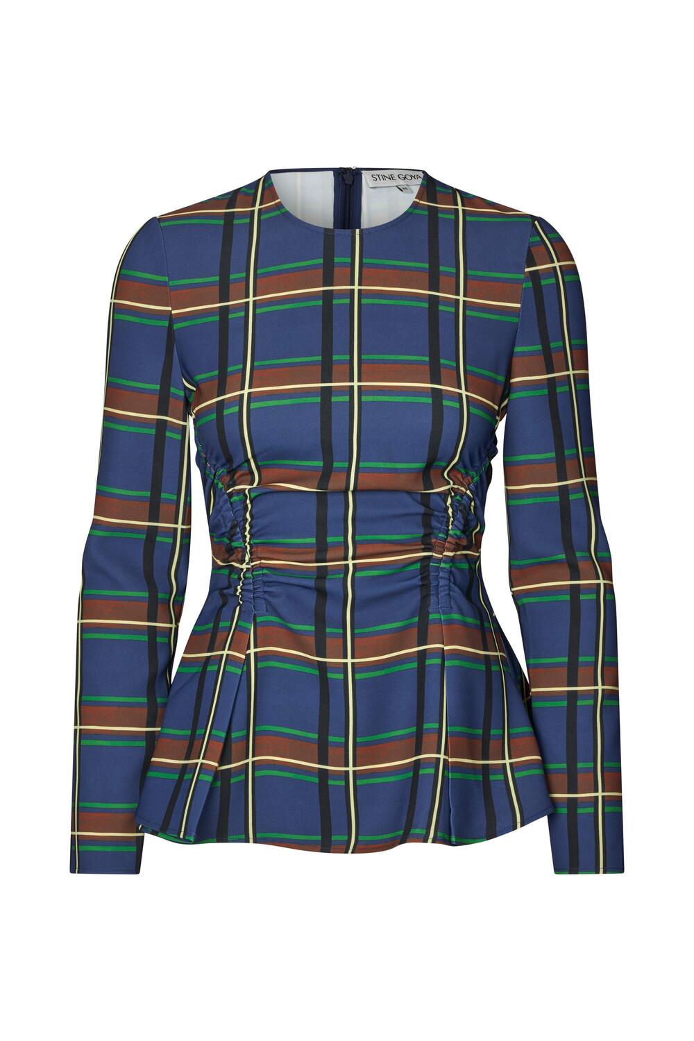 2591 Twill Cady Gathered Peplum bluse – Crosschecks