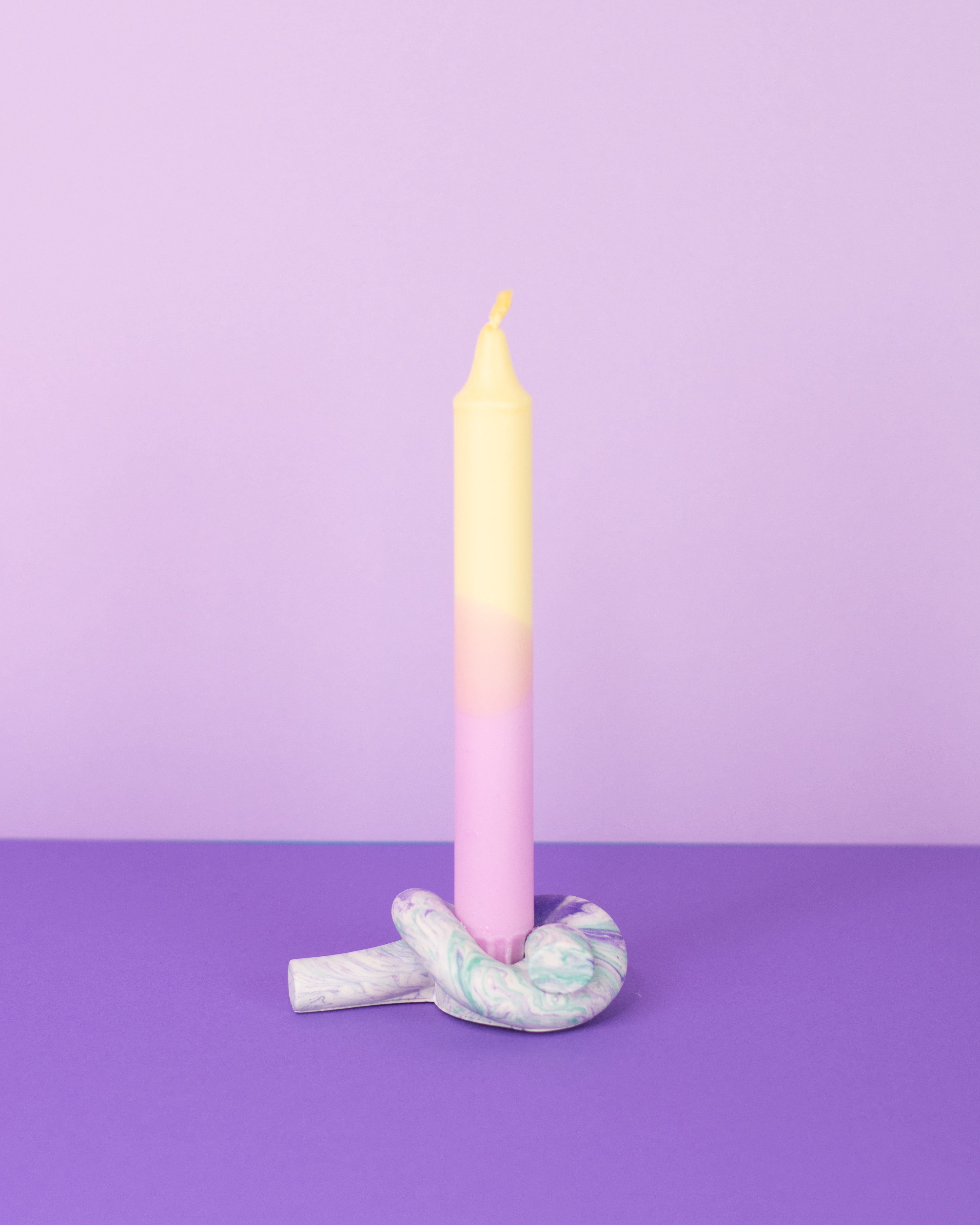 Knotty lysestage - emerald/lilla