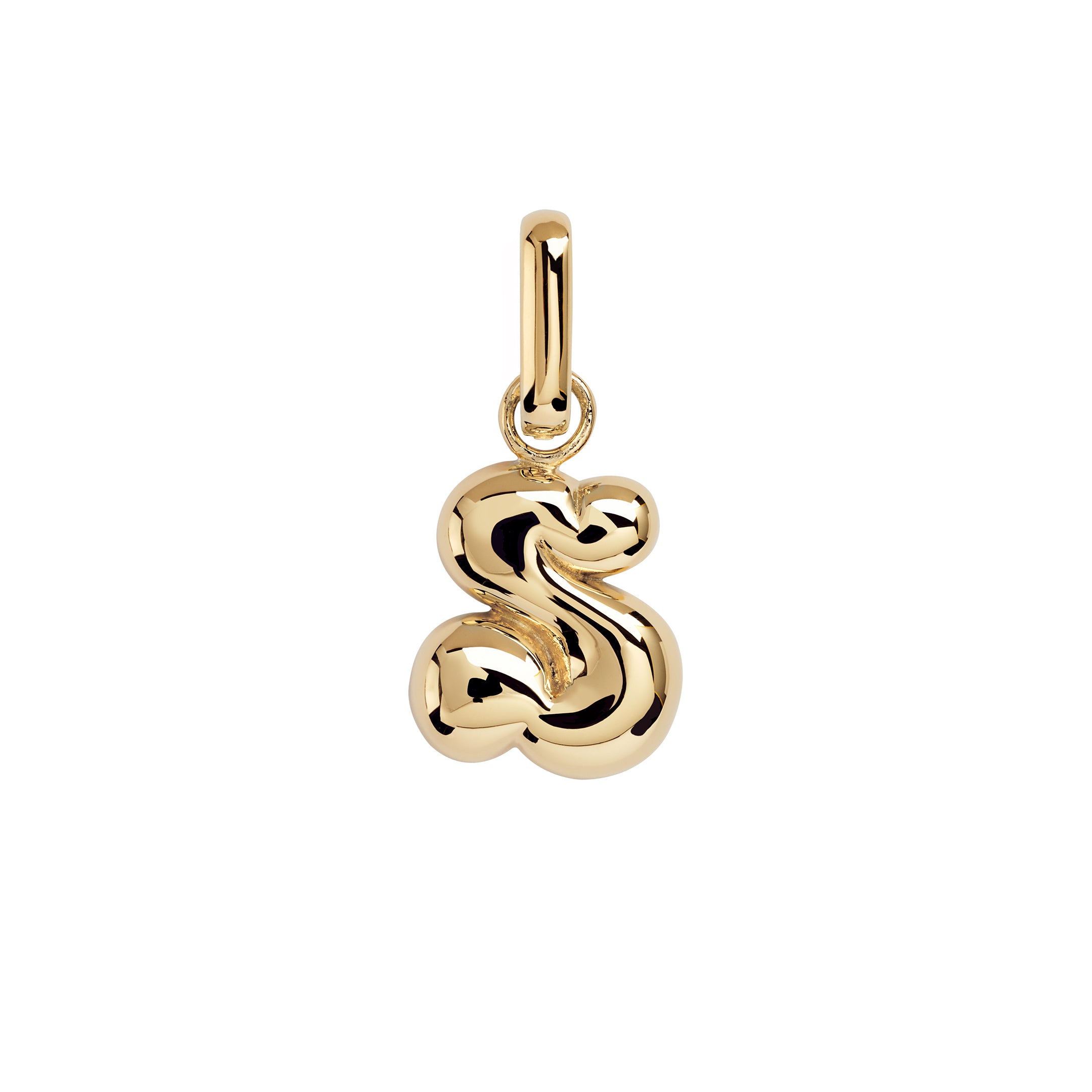 Puffer Letter Charm vedhæng - forgyldt