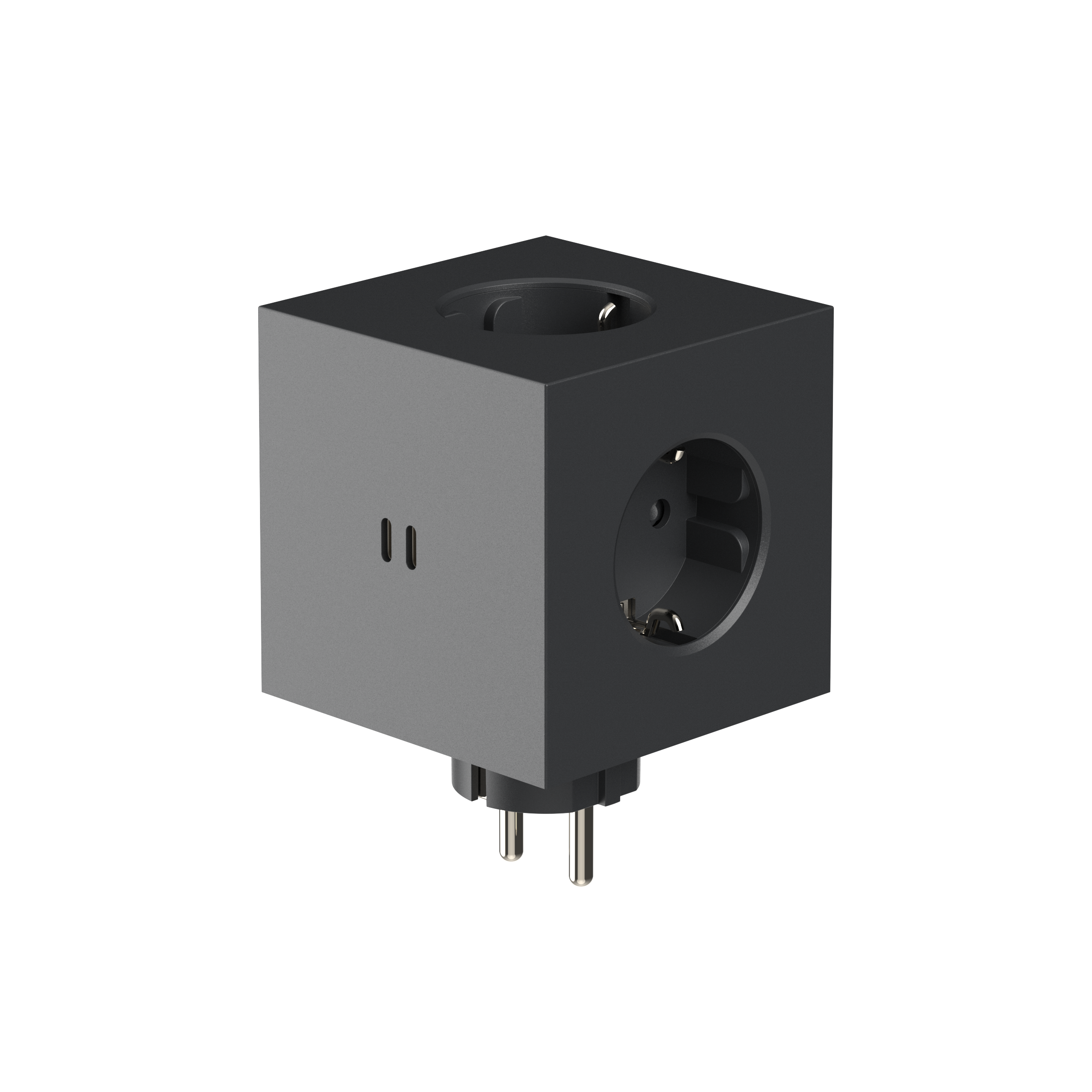 Square 2 stikdåse, USB-C - Sort