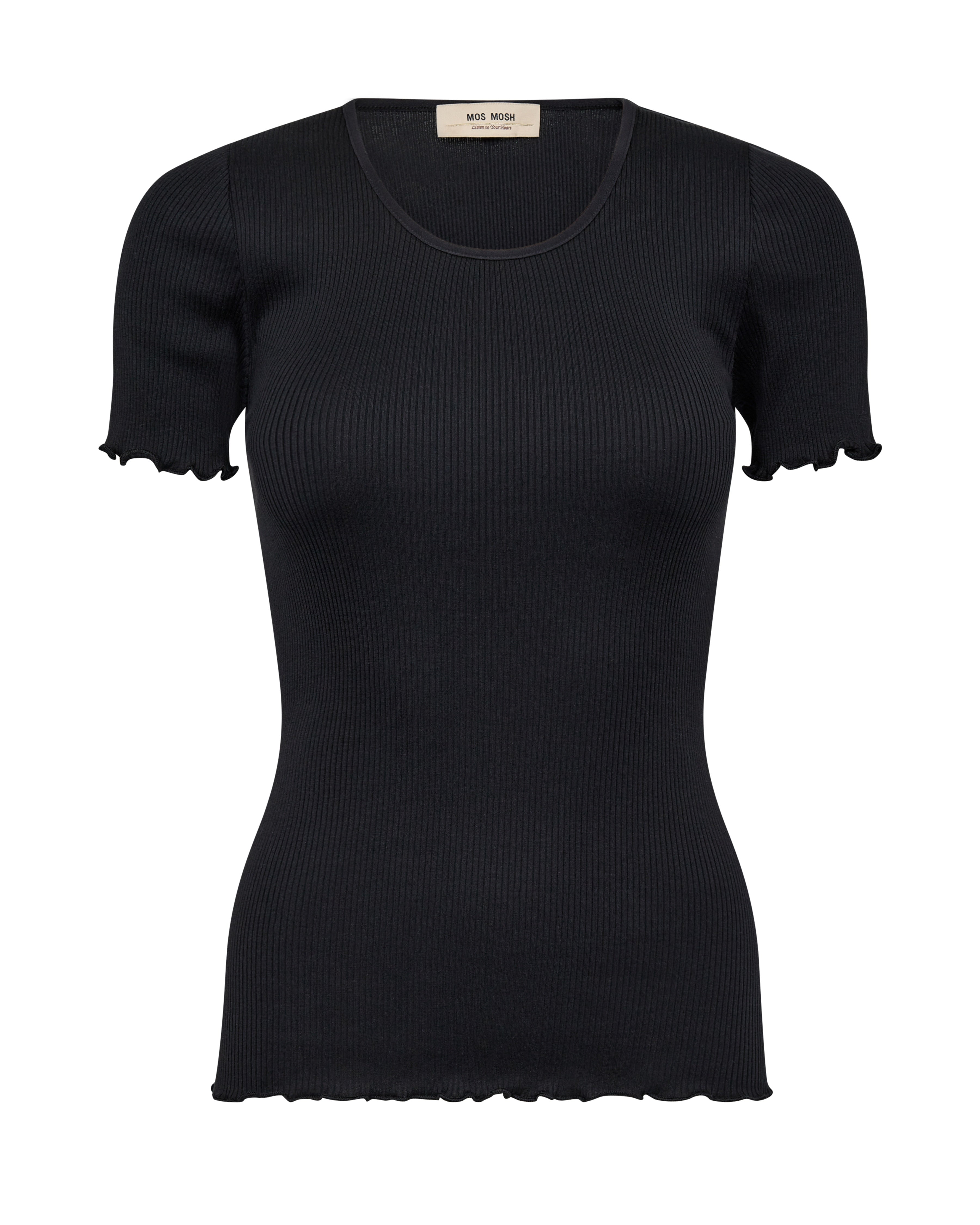 Elaine O-SS Seamless Silke t-shirt - sort