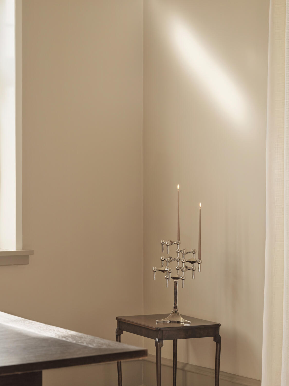 Nagel lysestage - krom