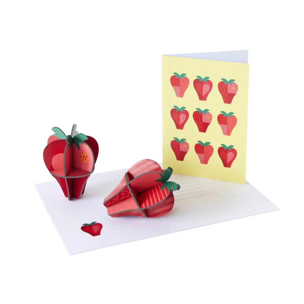Jordbær pop-out kort