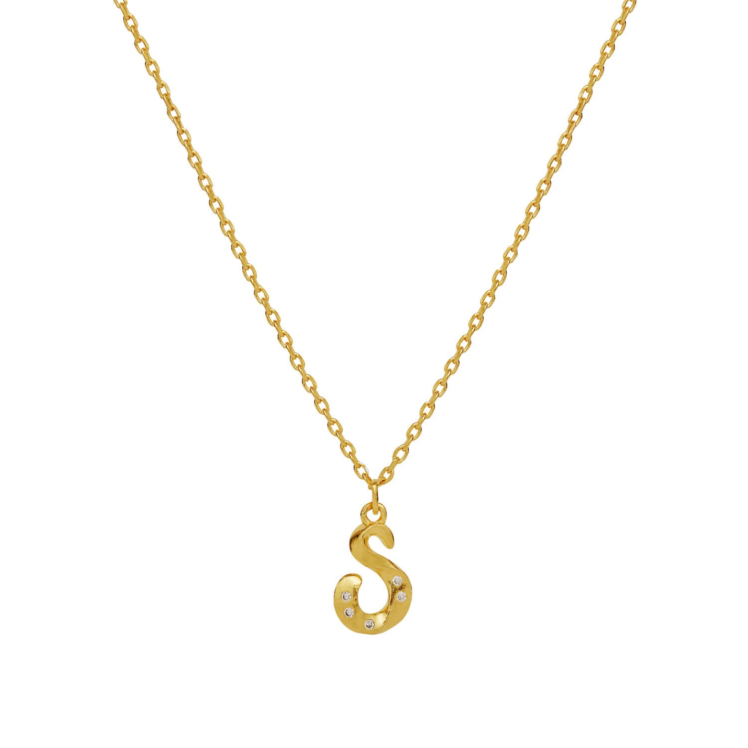 Alfabet halskæde - forgyldt