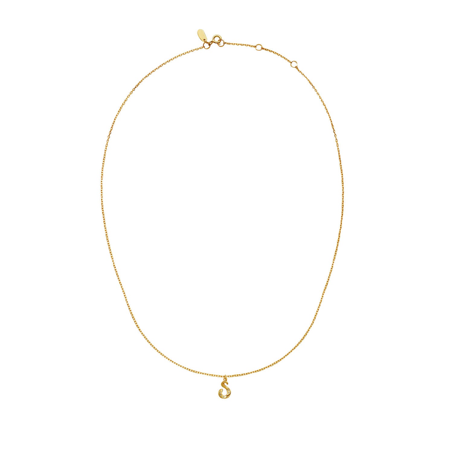 Alfabet halskæde - forgyldt