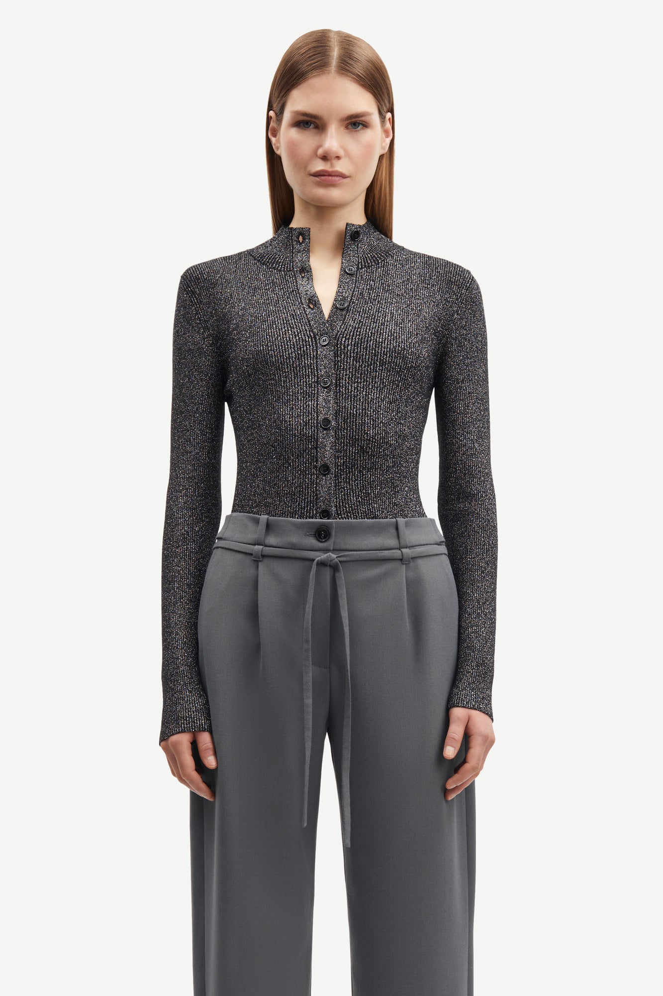Saleonore Lurex cardigan - Black Lux.