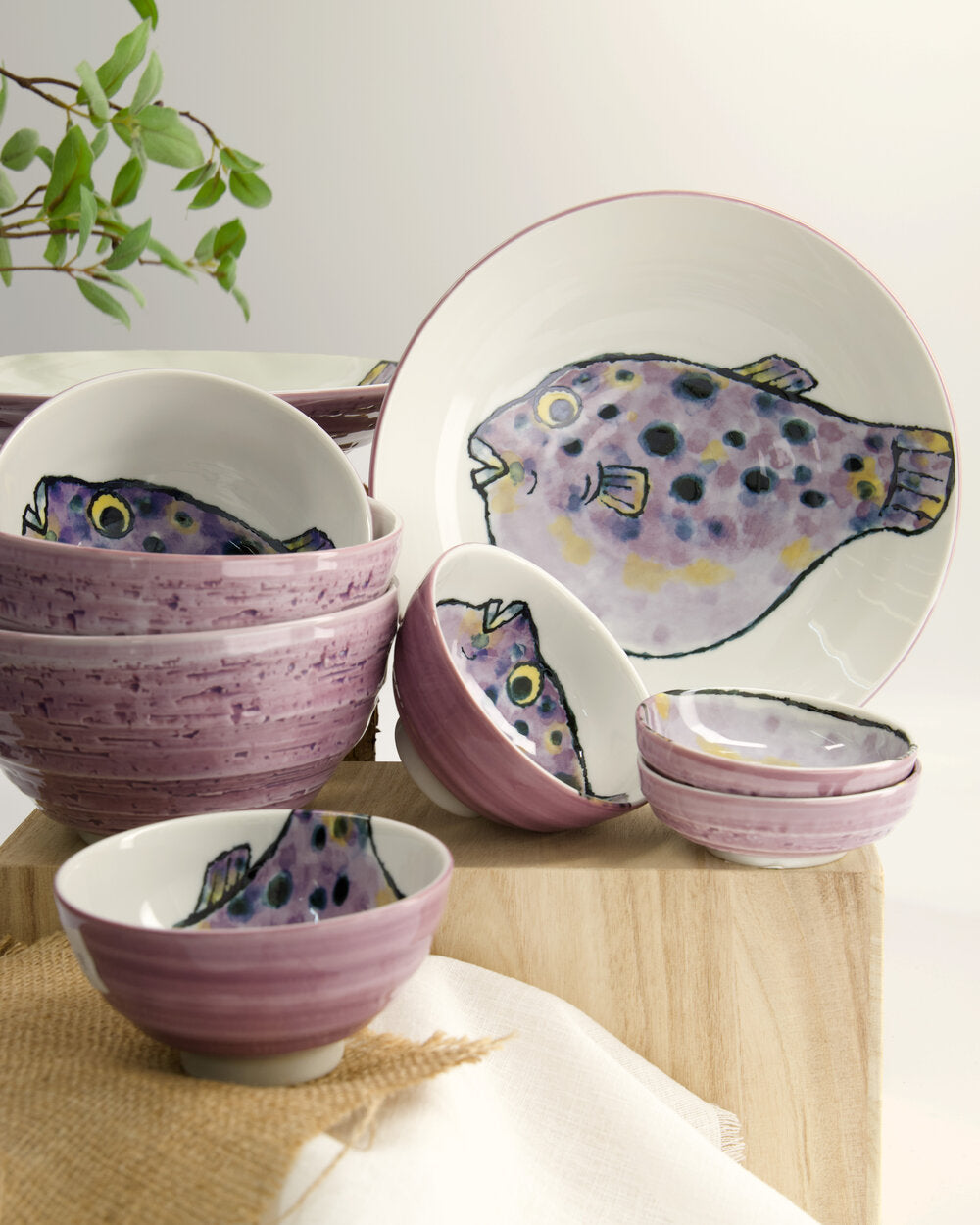 Seafood skål, Blowfish Fugu Purple - 150 ml