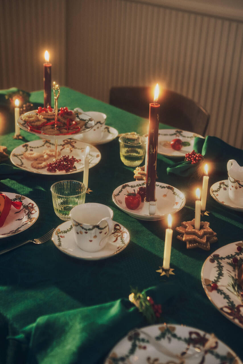 Stjerne Riflet dug, grøn - 140x320 cm