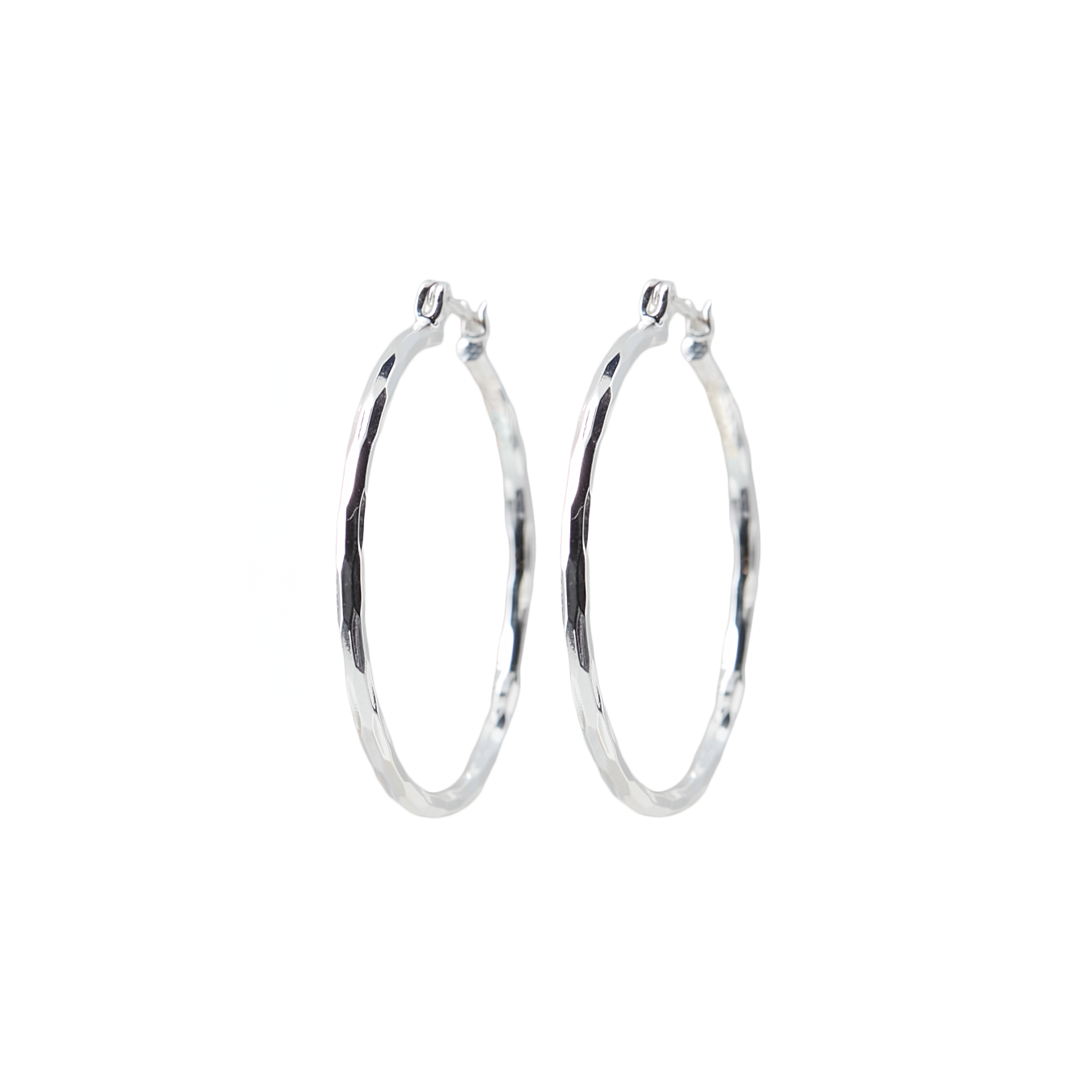 Shiny hoop medium - sølvfarvet