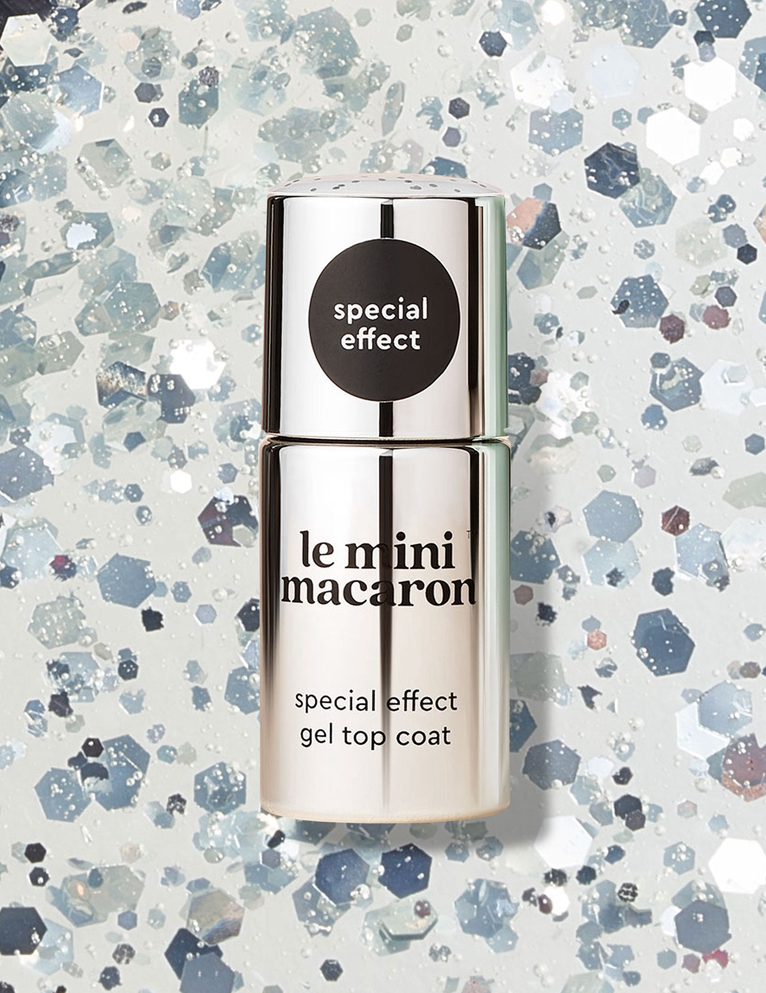 Single Gel Topcoat neglelak - Silver Glitter