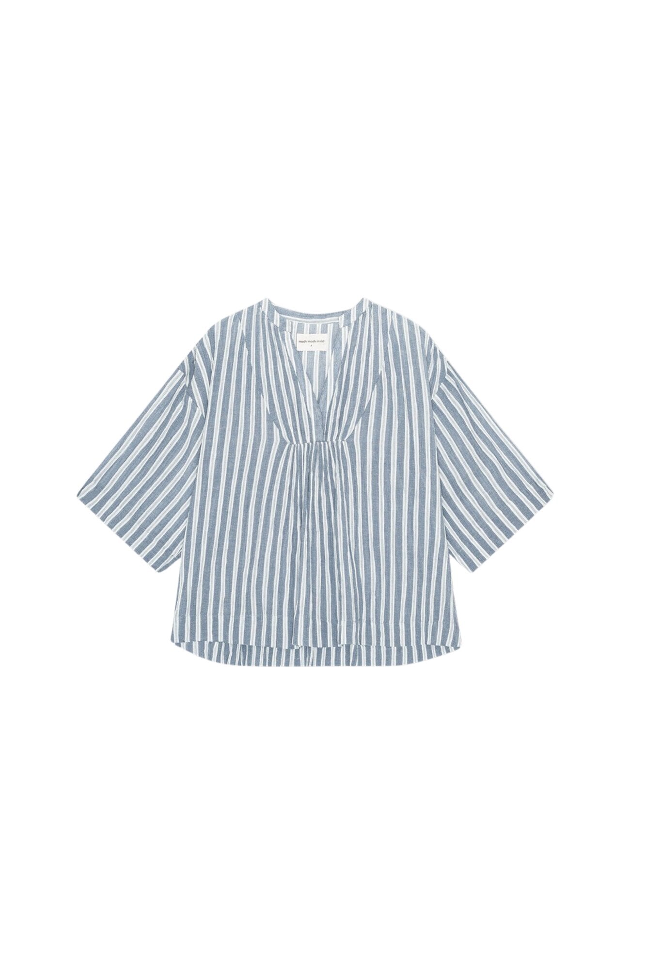 Simple stripe skjorte - Sea blue/ecru