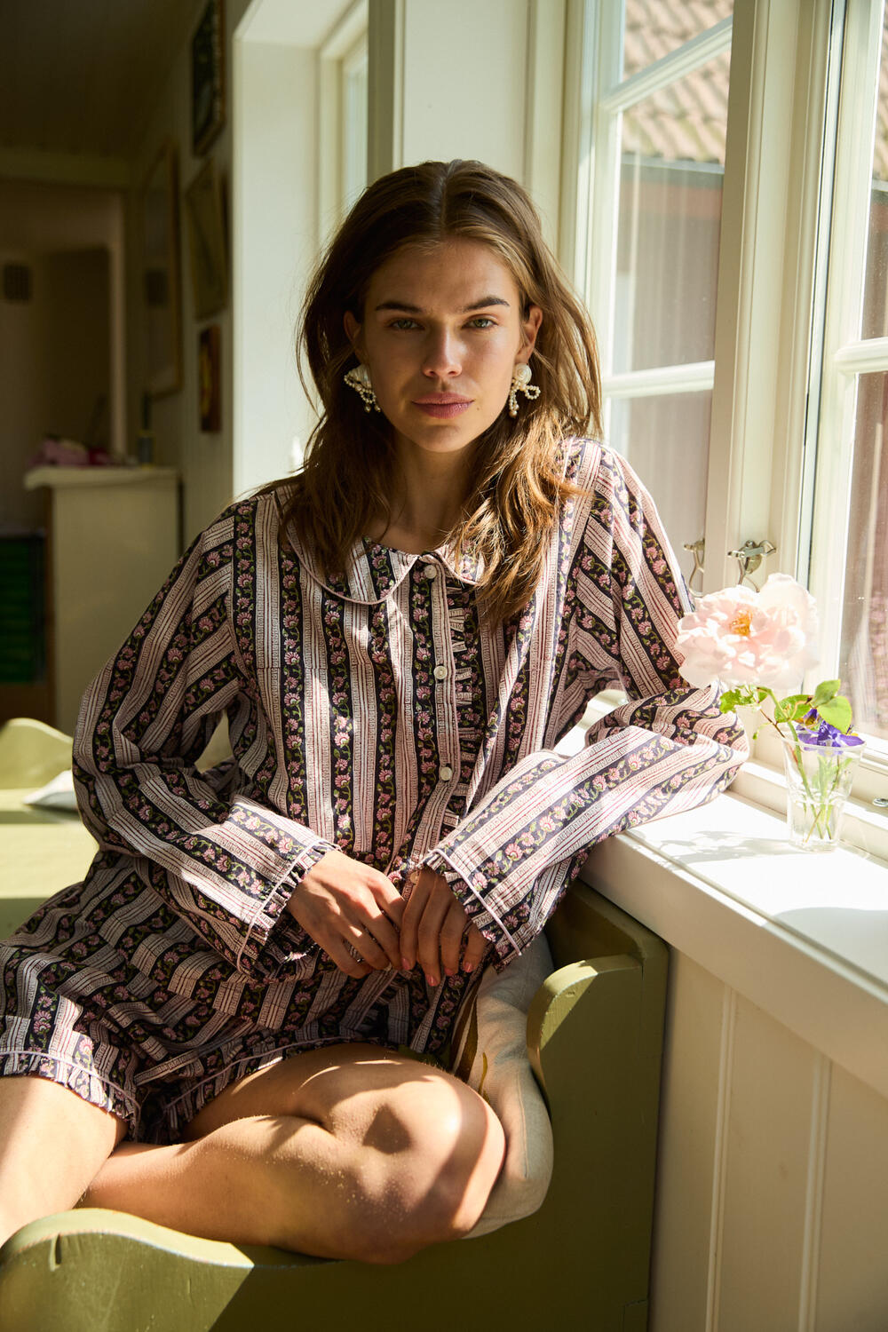 Nuvena pyjamassæt - Black Stripes