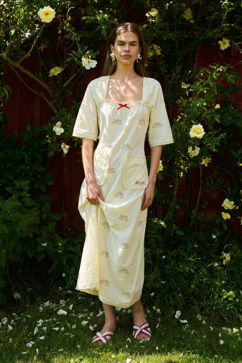 Viviette lang kjole - Pastel Yellow