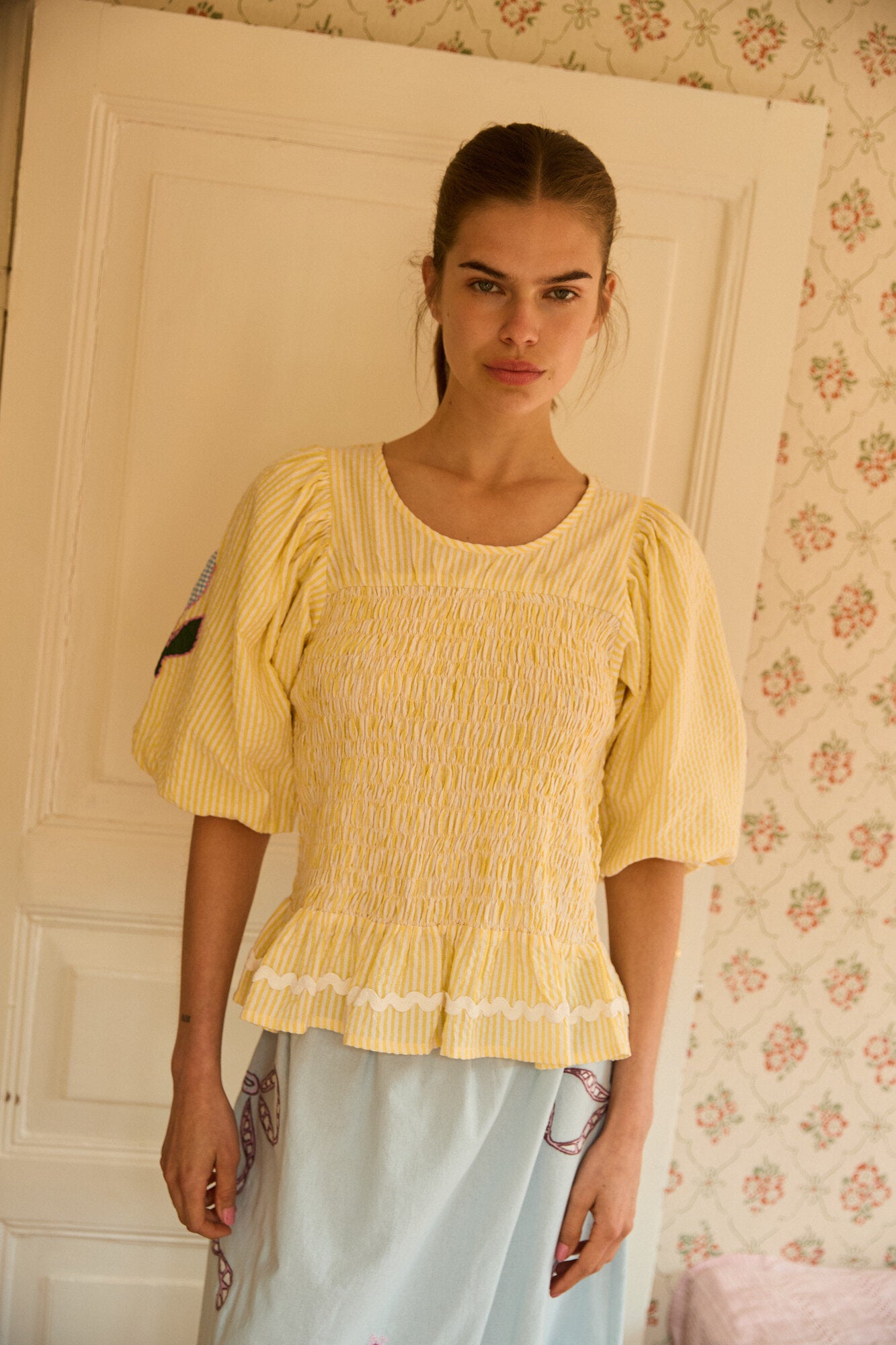 Svea bluse - Yellow Stripes