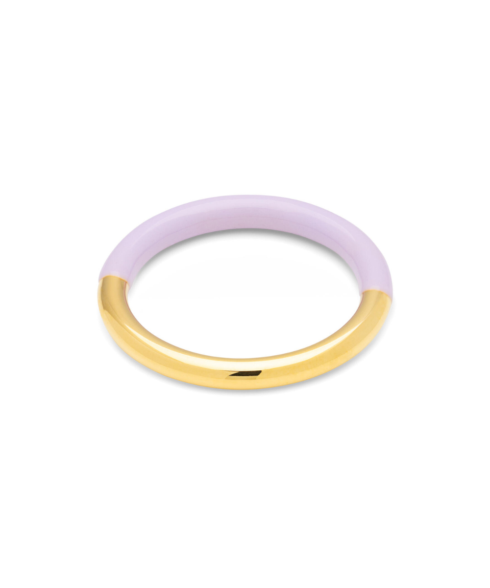 Double Color ring - forgyldt/lilla