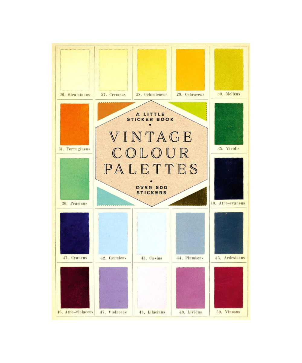 Vintage Colour Palettes klistermærkebog - over 200 klistermærker