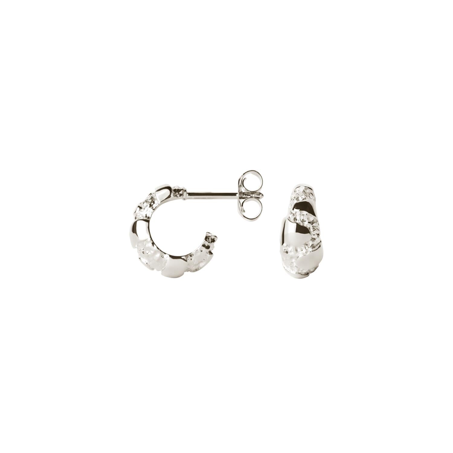 Small contrast fusion hoops - sølv
