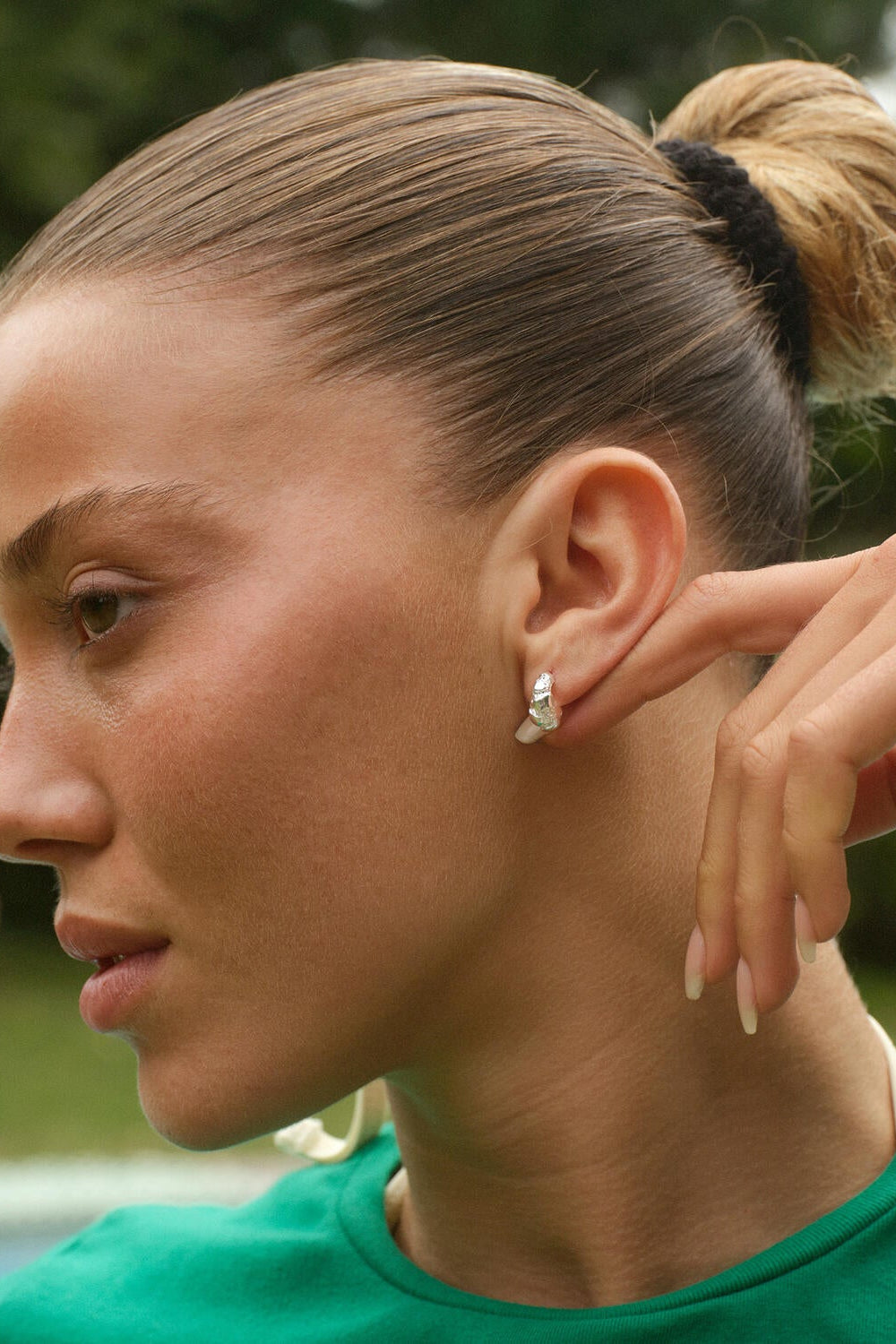 Small contrast fusion hoops - sølv