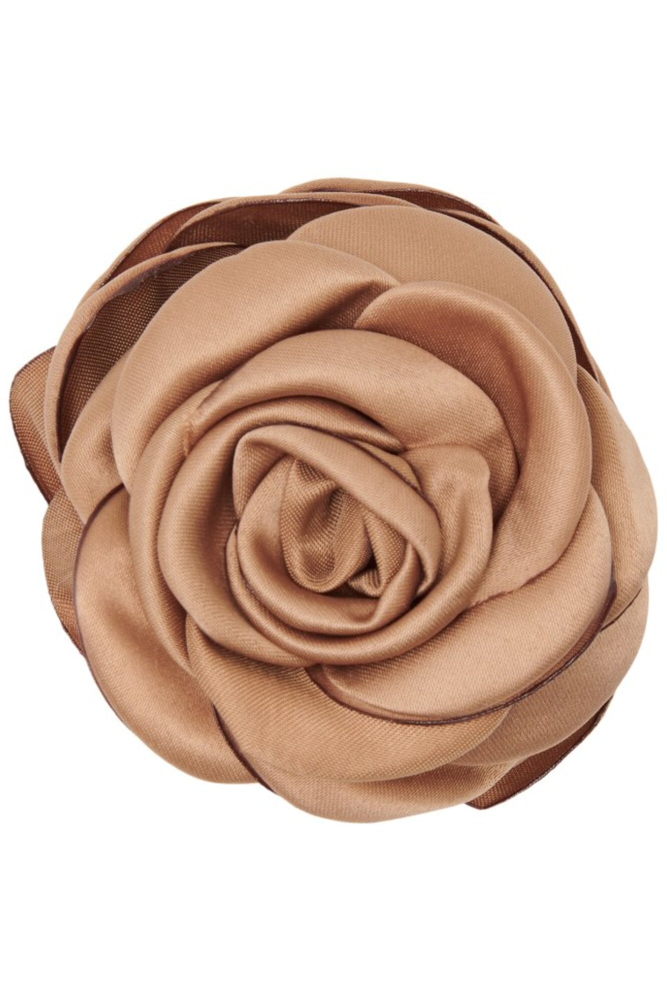 Small Satin Rose hårklemme - Latte