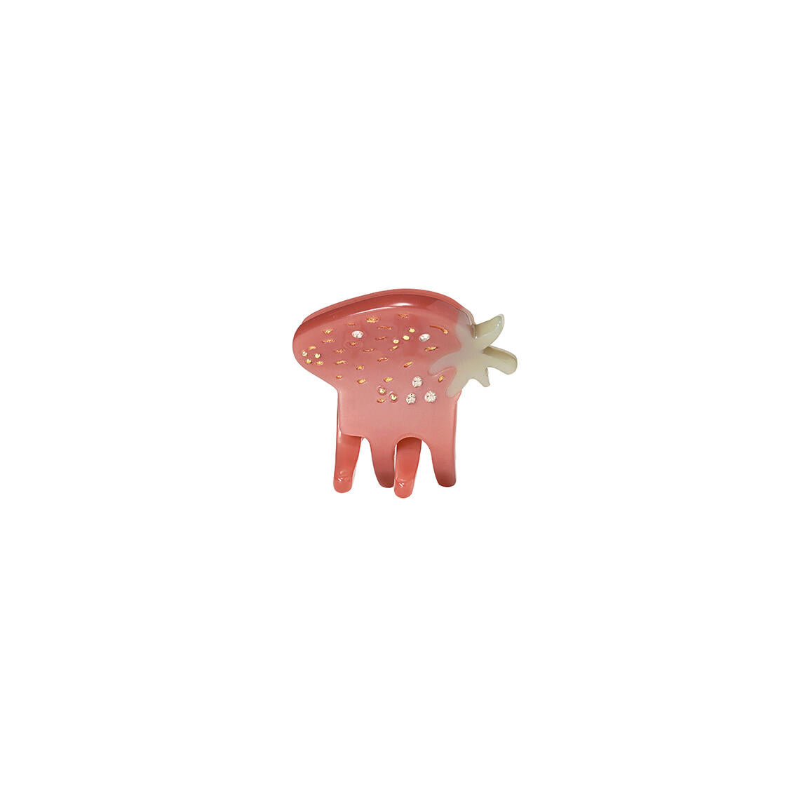 Small Strawberry hårklemme - Cranberry