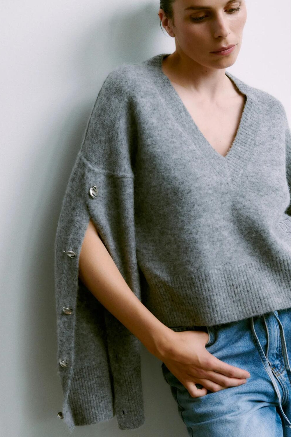 Solange Cozy striktrøje - grå