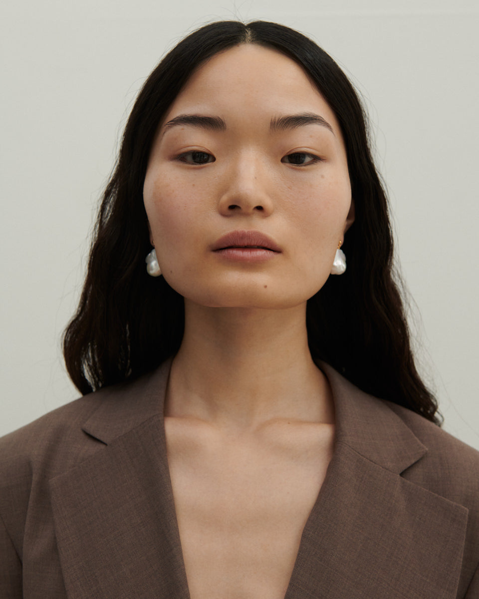 Barok perleørering - forgyldt