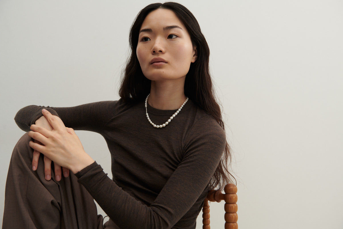 Cloud perlehalskæde - forgyldt