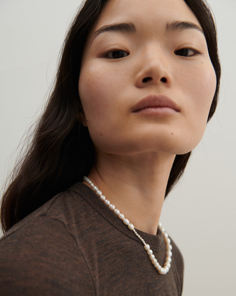 Cloud perlehalskæde - forgyldt