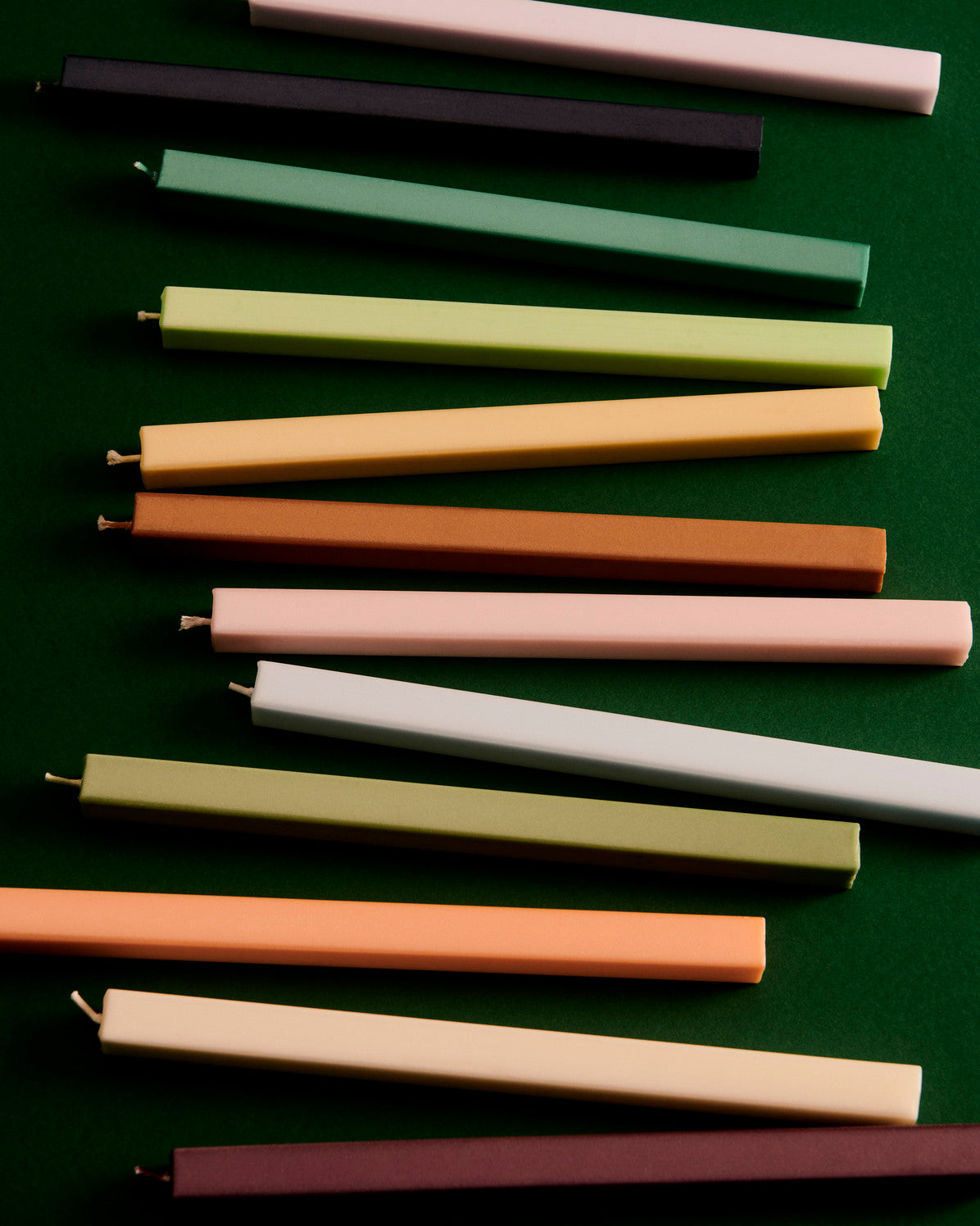 Square stearinlys - Lime Beige