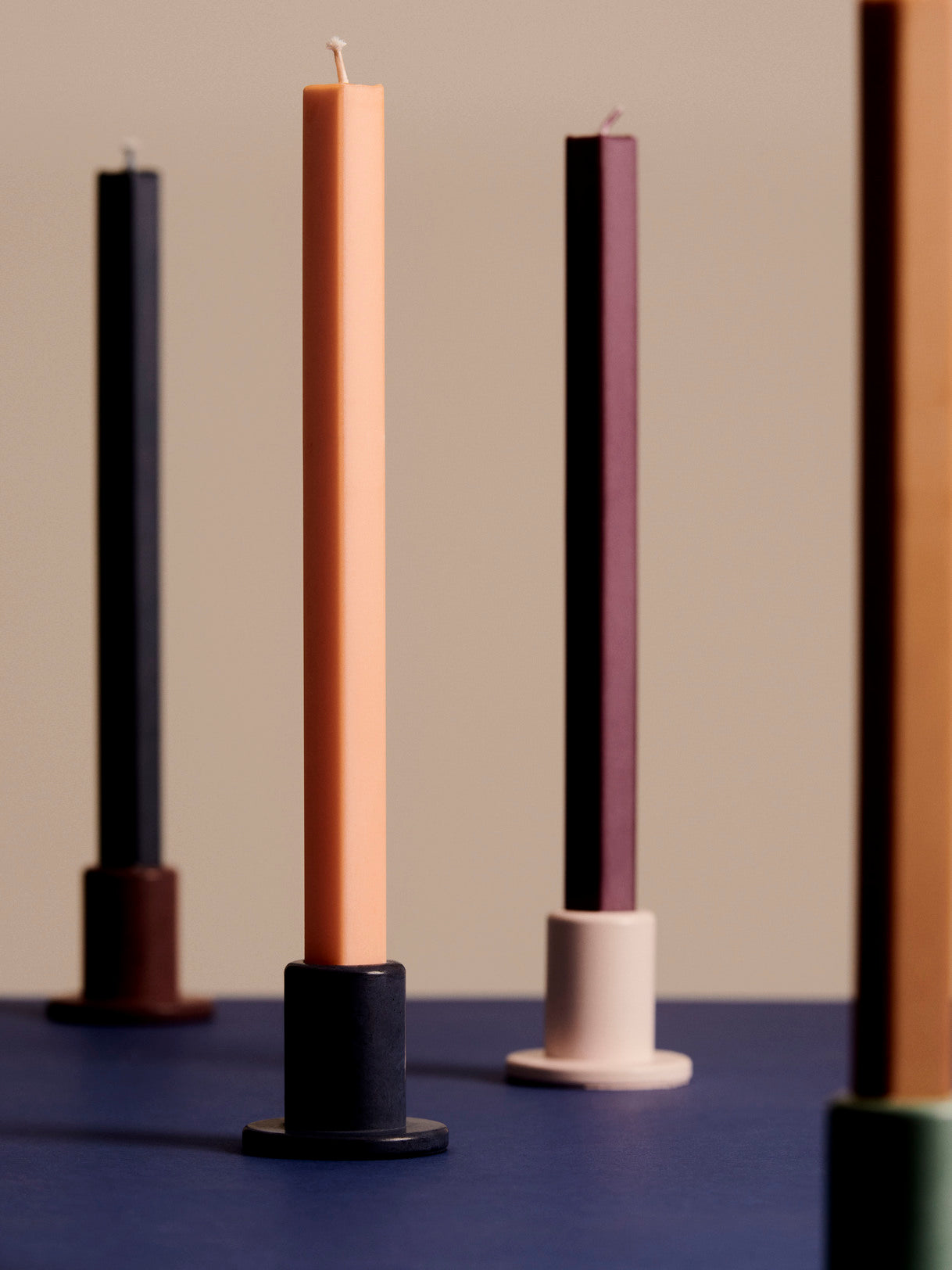Square stearinlys - Dark Peach
