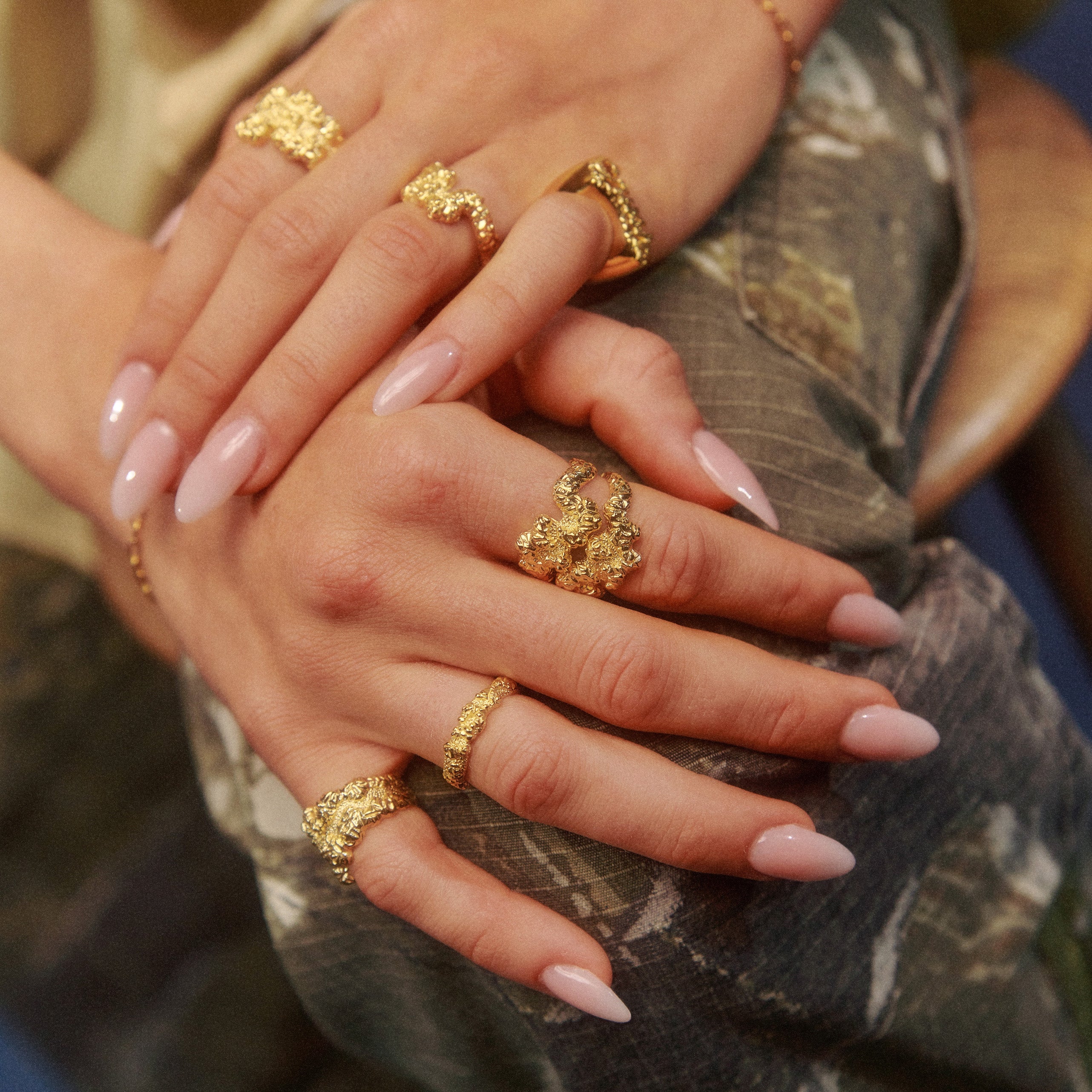 Stacking Crush ring - forgyldt