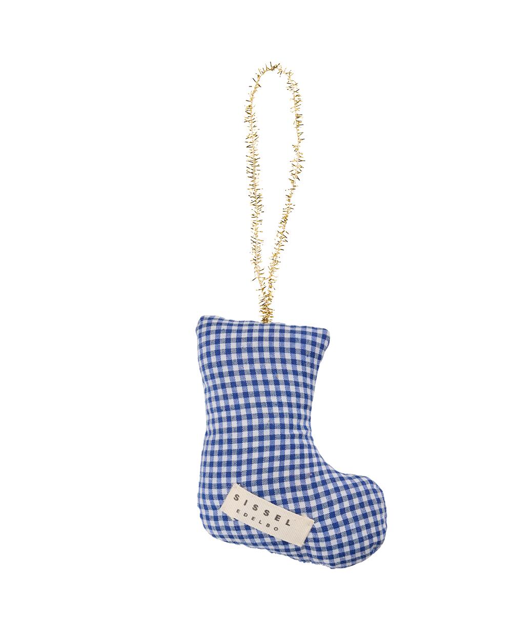 Stocking Goose juleophæng - Navy Checks