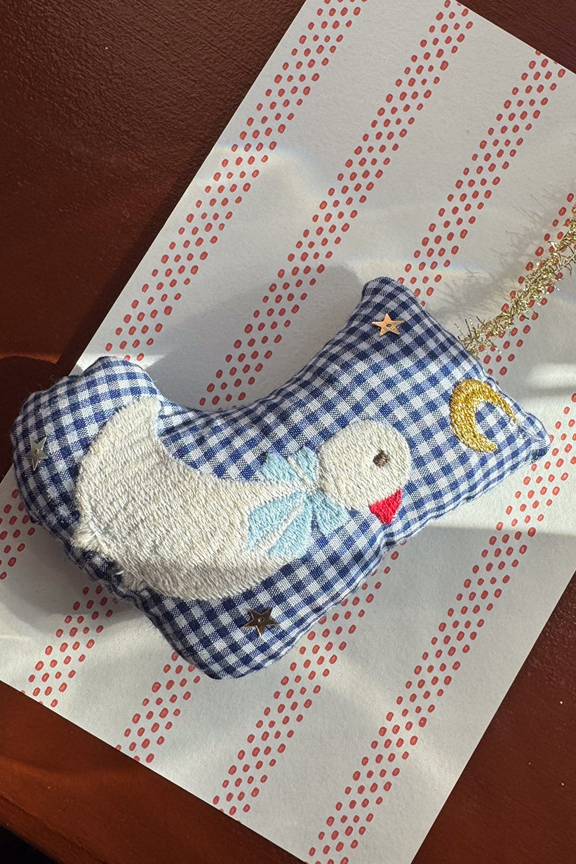 Stocking Goose juleophæng - Navy Checks