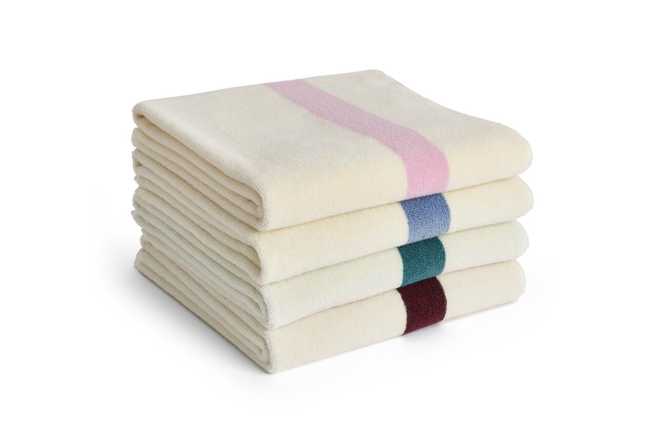 Stripe badehåndklæde, 70x140 cm - Cool pink